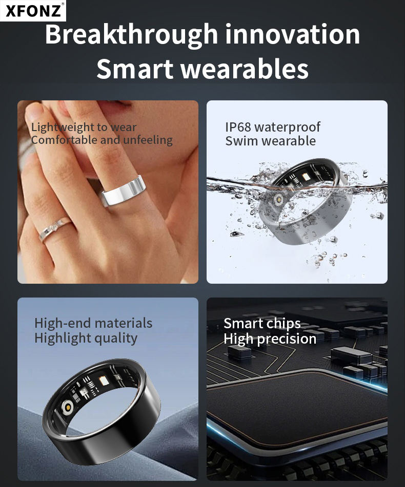 Smart Ring with Stainless Steel Case BT Connection