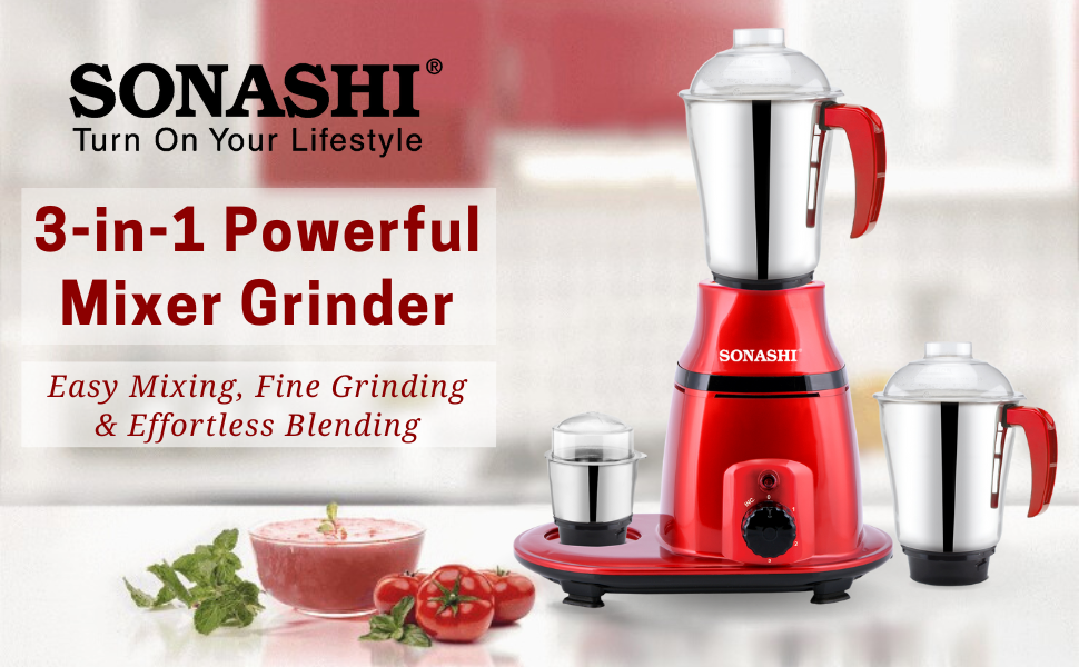 3-in-1 Mixer Grinder with Copper Motor