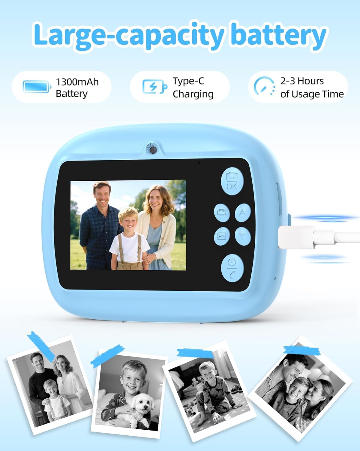 Digital Printer Camera for Kids with 1080P Video