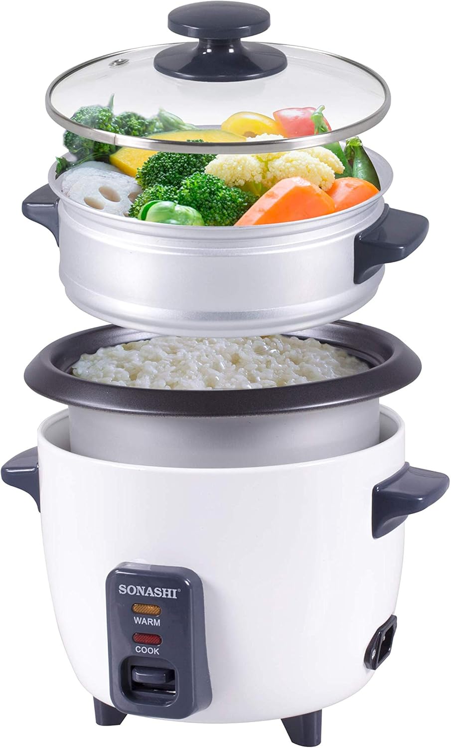 0.6L Rice Cooker with Steamer Non-Sticky