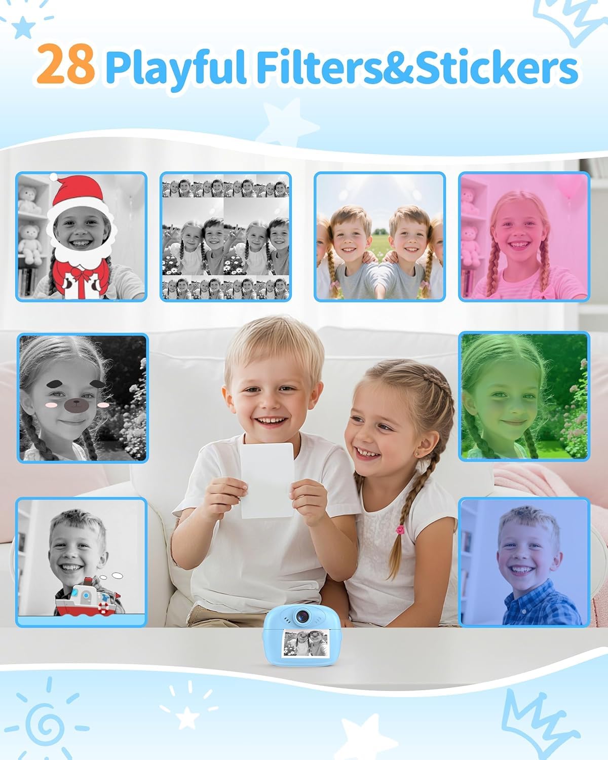 Digital Printer Camera for Kids with 1080P Video