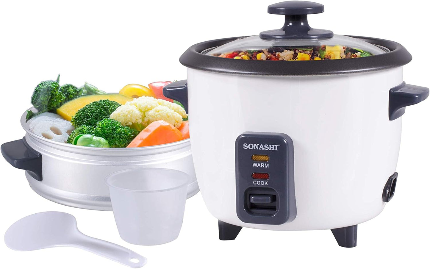 0.6L Rice Cooker with Steamer Non-Sticky