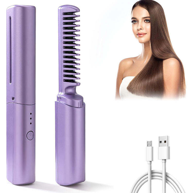 Rechargeable Mini Hair Straightener Comb