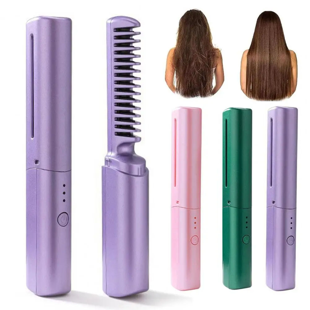 Rechargeable Mini Hair Straightener Comb