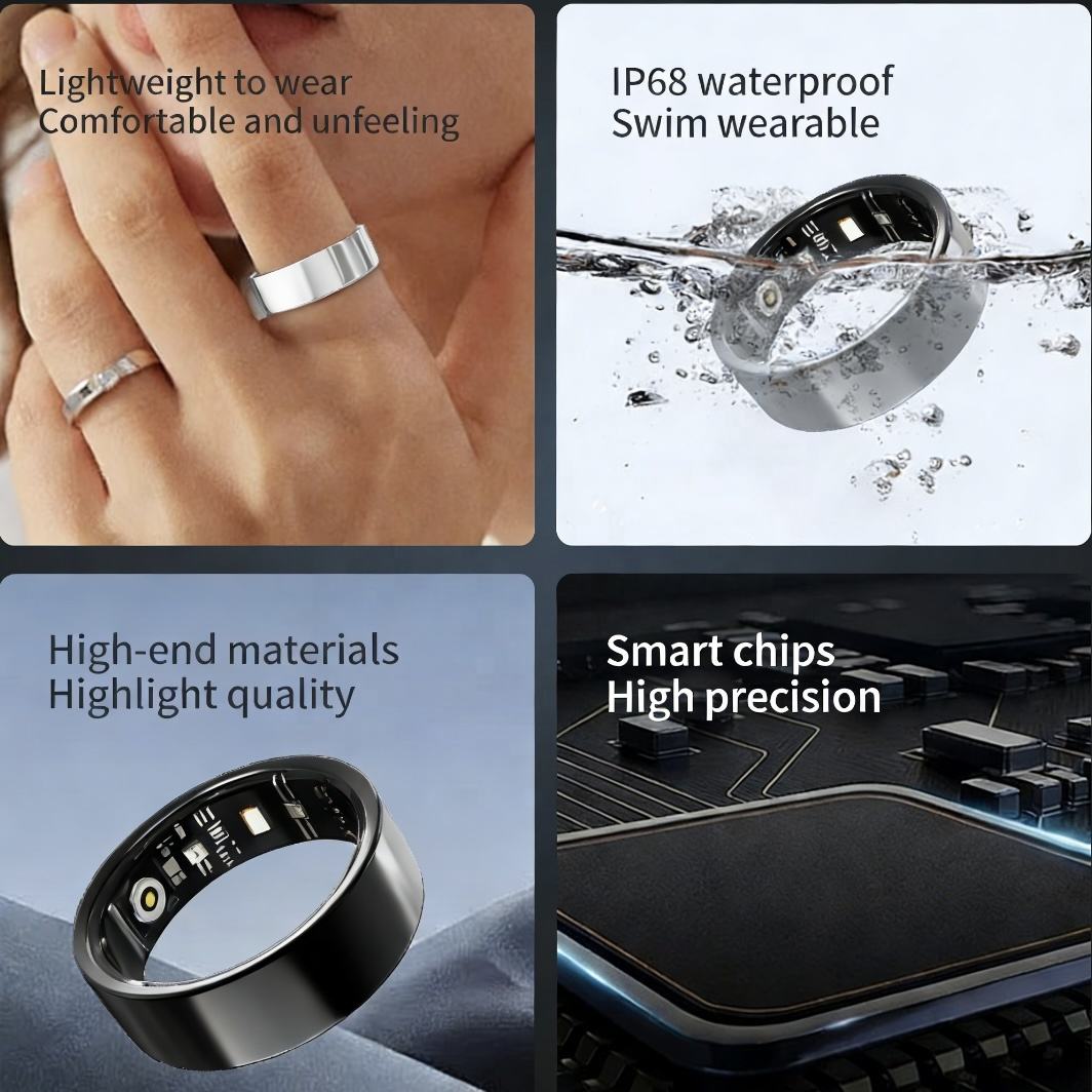 Smart Ring with Stainless Steel Case BT Connection