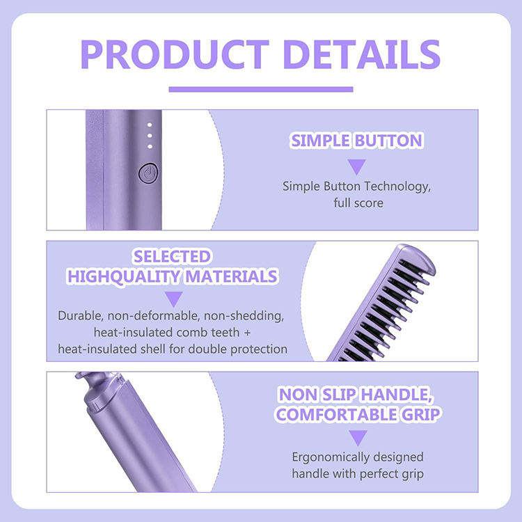 Rechargeable Mini Hair Straightener Comb
