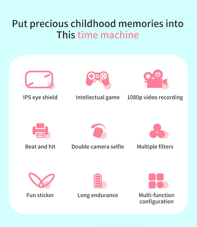 Digital Printer Camera for Kids with 1080P Video