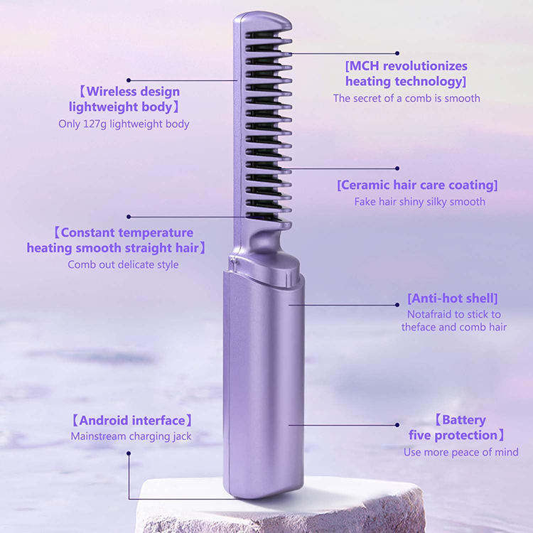 Rechargeable Mini Hair Straightener Comb