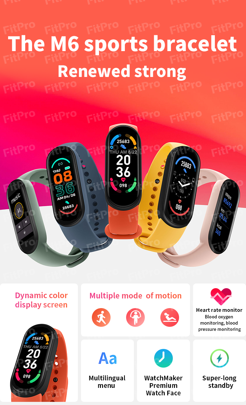 Smart Watch with Strap for Xiaomi Mi Band 7/ 6/ 5/ / NFC/ 6/ 5/ Amazfit 5