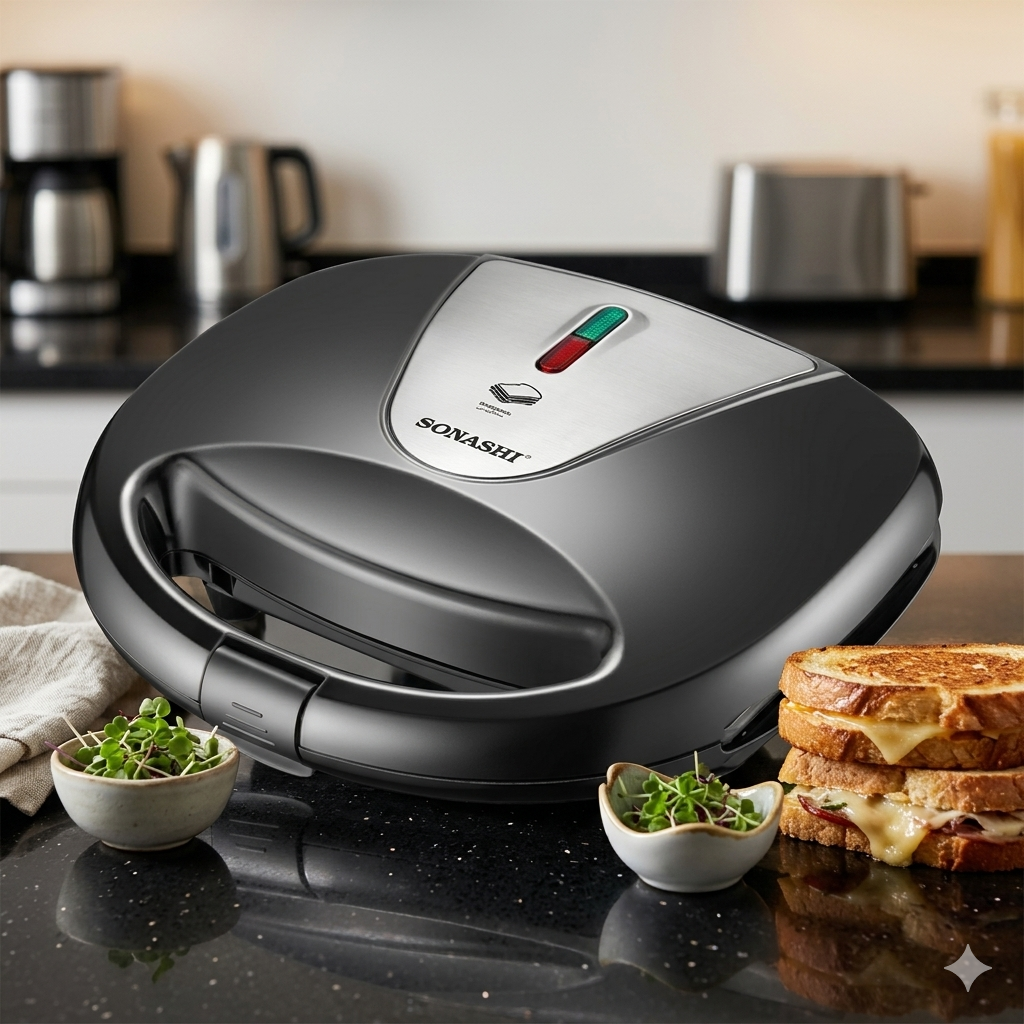 2 Slice Sandwich Maker with Non-Stick Plates
