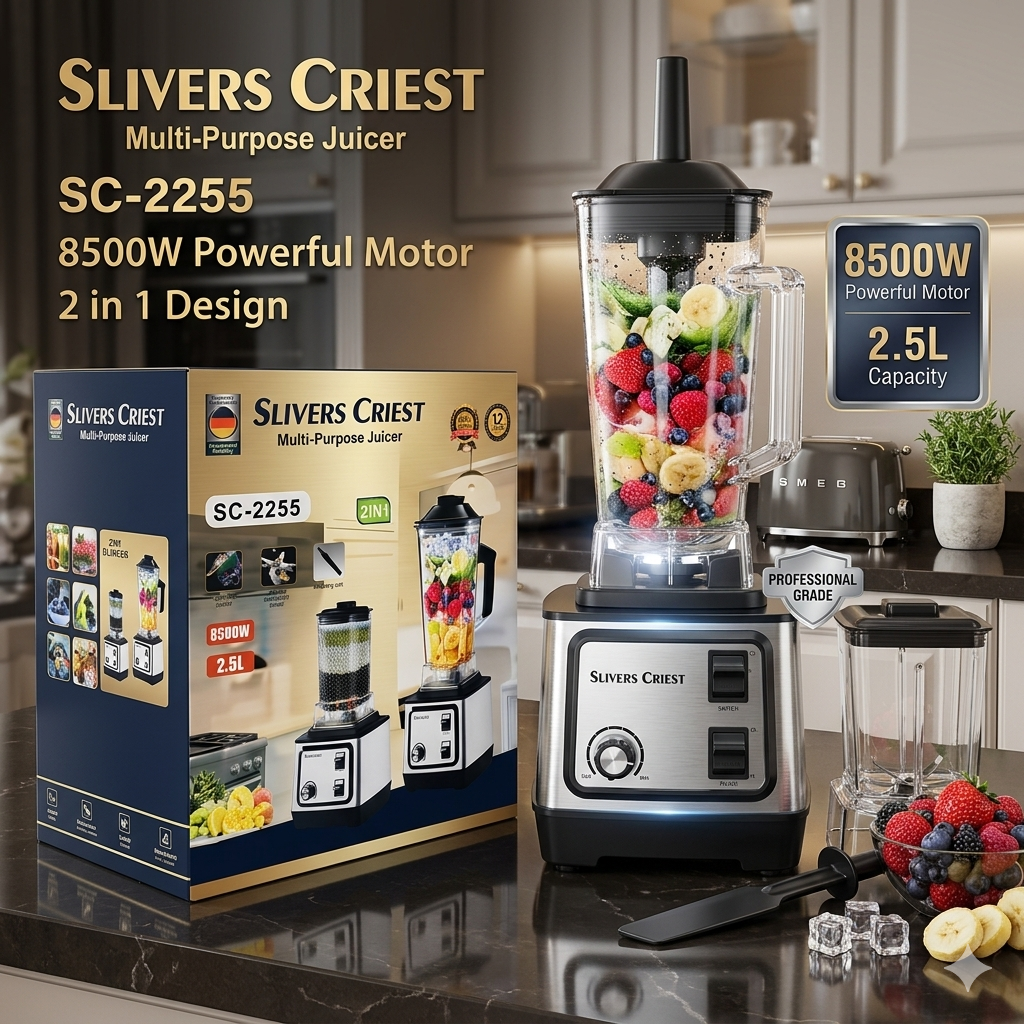 2 in 1 Blender Juicer Ice Crusher for Commercial & Household Use 2.5L Capacity